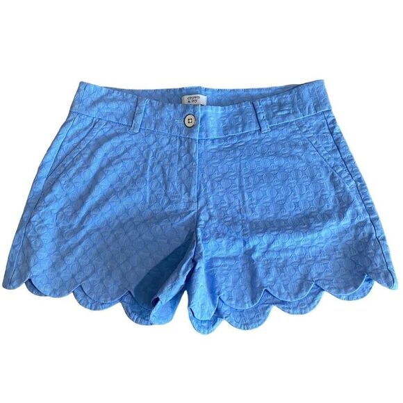 crown & ivy Pants - Crown & Ivy Women's Blue Shelby Chino Scalloped Shorts - Size 8